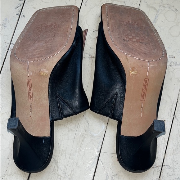 Vince Camuto Black Mules Modern Minimalist Design - Picture 5 of 5